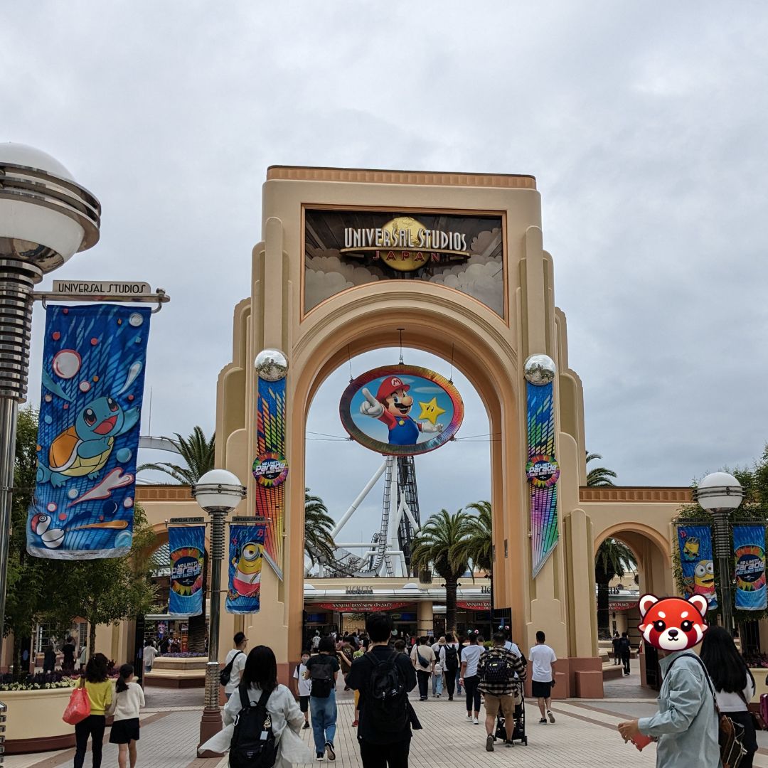 Entrance gate to Universal Studios Japan in Osaka – one of the top things to do in Osaka Kyoto Nara with family.