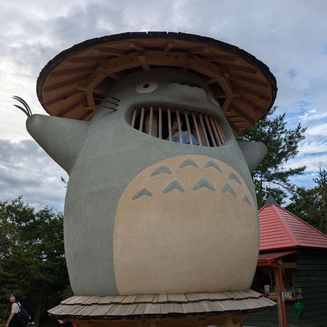 Totoro statue at Ghibli Park in Nagoya – perfect stop for families exploring Nagoya Gifu Ise-Shima travel