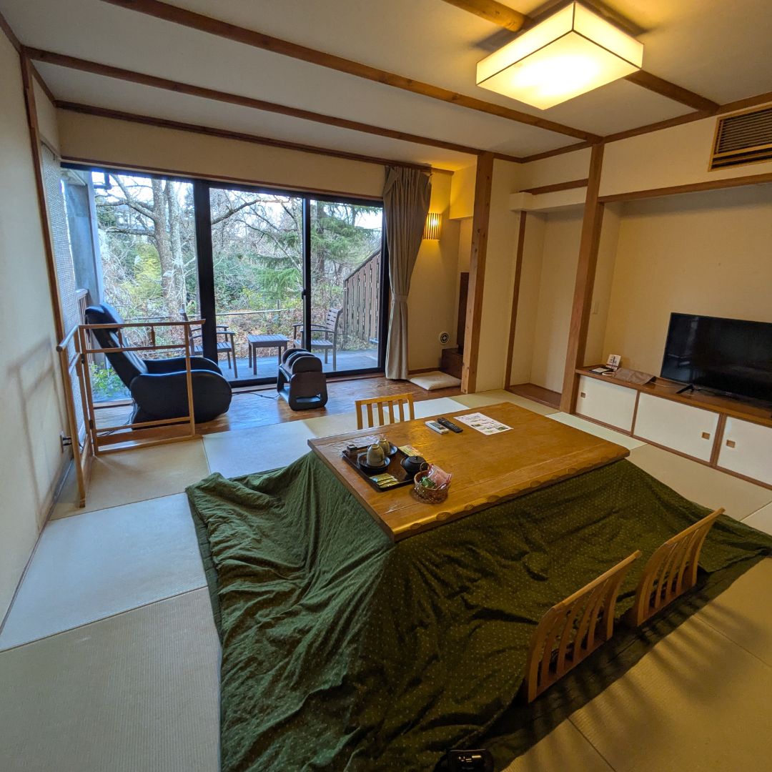 Spacious Japanese-style villa room at Kiranosato in Izu — perfect ryokan with onsen japan for families.