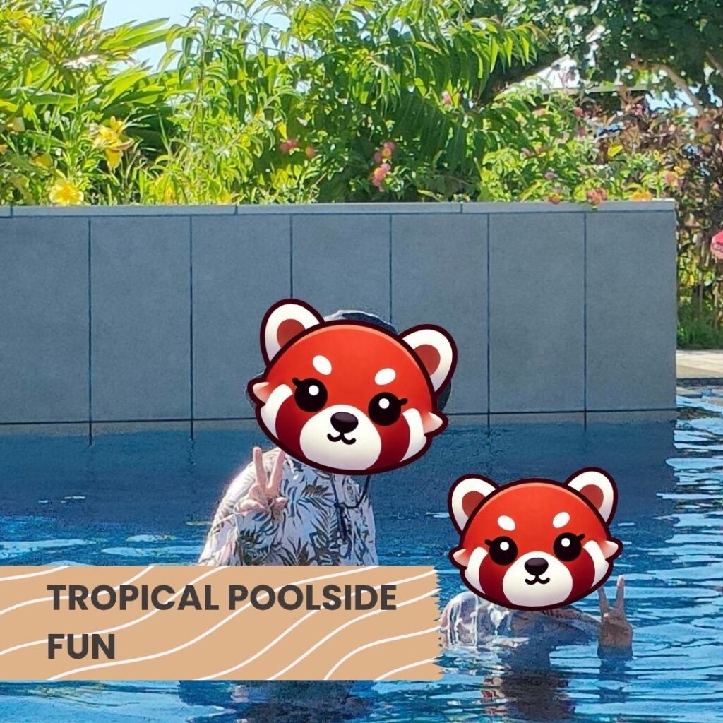 Family enjoying private pool at Fusaki Beach Resort on Ishigaki Island.