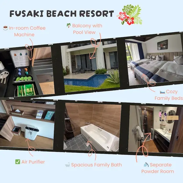 Cozy guest room with ocean view and family-friendly amenities at Fusaki Resort Ishigaki.