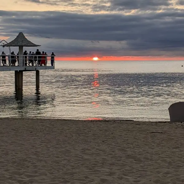 Stunning sunset viewed from Okinawa’s Ishigaki Island—ideal for relaxing during an Okinawa itinerary.