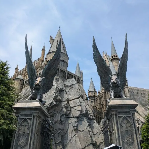Hogwarts Castle view in the Harry Potter area at Universal Studios Japan 2025.