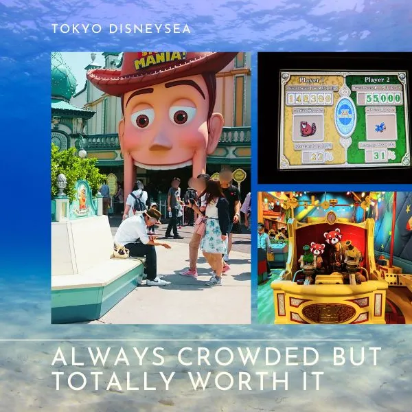 Tokyo DisneySea rides｜Toy Story Mania, one of the most crowded yet fun family attractions with 3D shooting games and colorful theming.