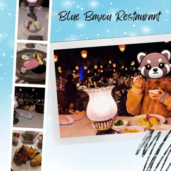 Romantic dinner inside Blue Bayou Restaurant, one of the most authentic Tokyo Disneyland restaurants with a magical atmosphere.