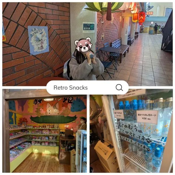 Traditional Japanese dagashi shop inside Ghibli Park Warehouse, offering retro snacks and Ramune soda – a family favorite spot in the Ghibli Park family guide.