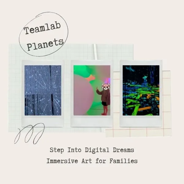 Immersive digital art at teamLab Planets, unique Tokyo family experience in the 7 day itinerary.
