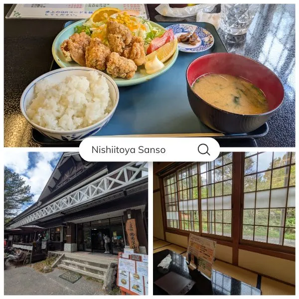 Kamikochi family hiking lunch tip at Nishiitoya Sanso crispy karaage set before Kappa Bridge